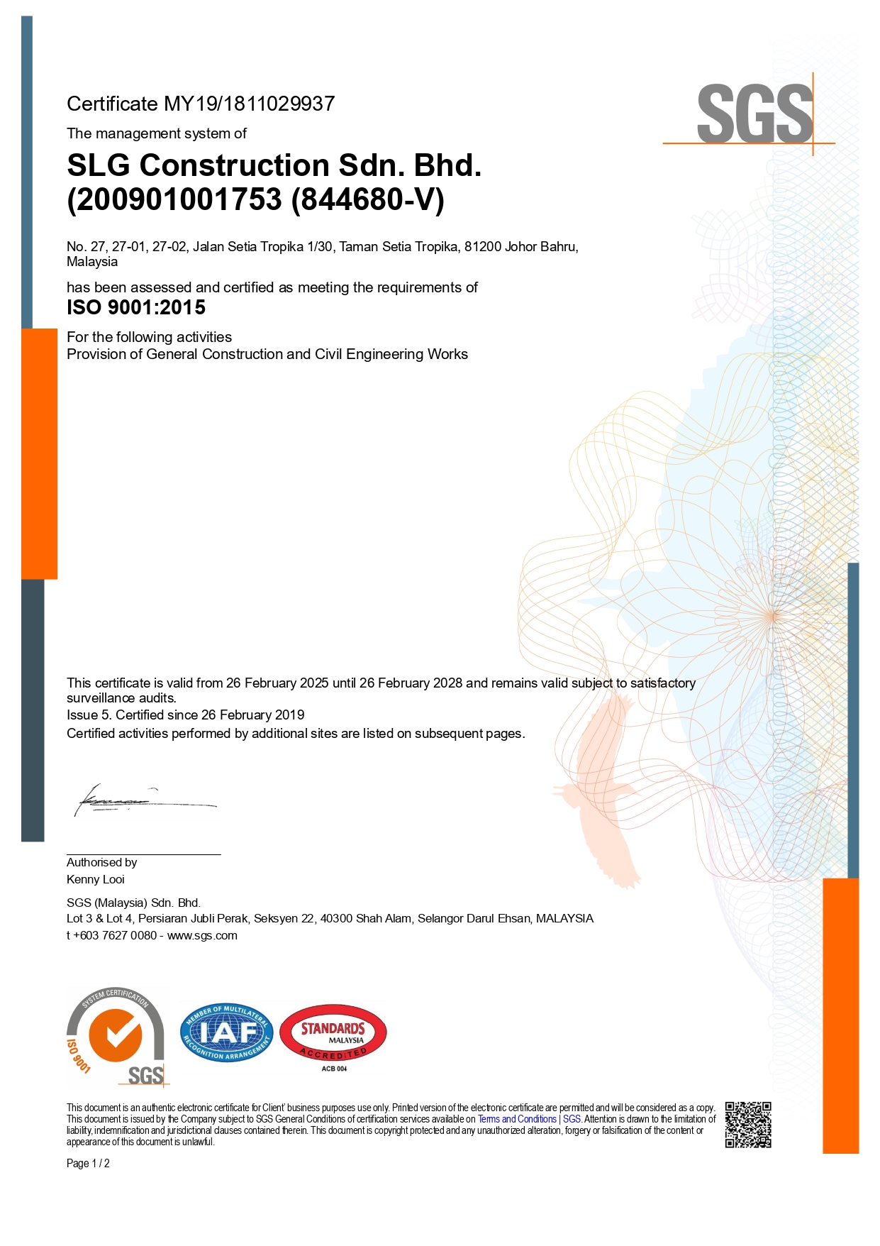 ISO 9001 Certificate 2